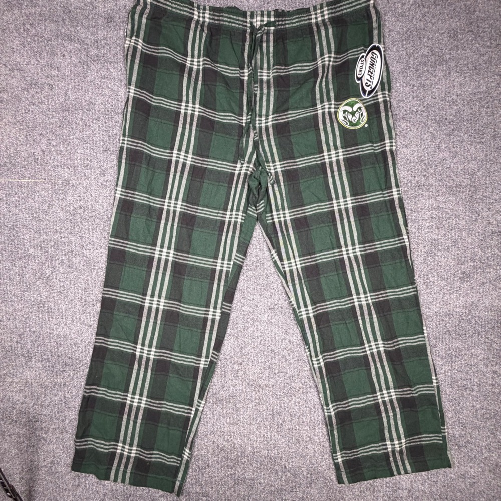 Concepts Sport Colorado State Rams Pajama Pants XXL Green Plaid CSU Sleepwear